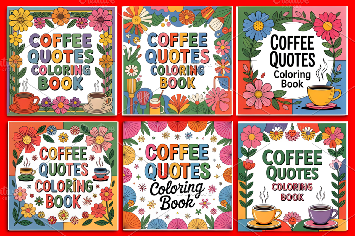Coffee Quotes Coloring Book, a Decorative Illustration by Design Station (Photo 3 of 3)
