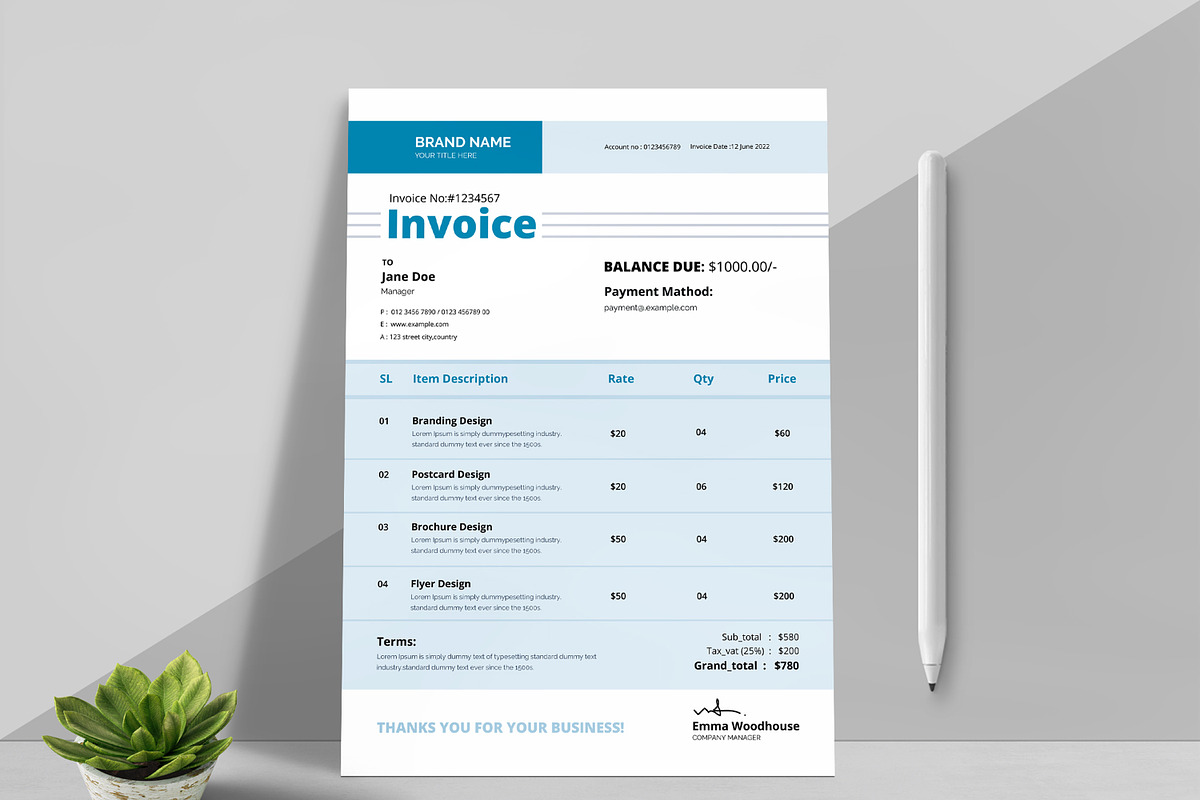 Minimal Invoice Layout