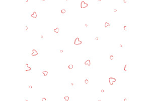 Delicate pink linear hearts seamless, an Illustration by Toltemara