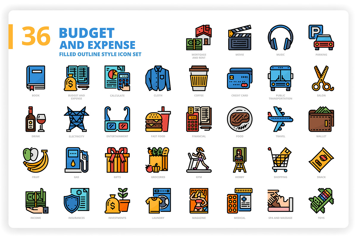 3,600 Icons x3 Styles, an Outline Icon by monkik (Photo 44 of 299)