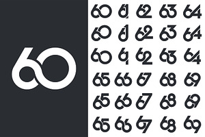 Creative Number 60 To 69 Logo Design