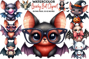 Quirky Bat Clipart, an Illustration by DreamArtGraphic