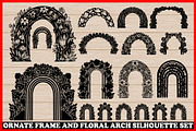 Floral Arch & Ornate Frame Silhouett, an Illustration by Creativeshirt (Thumbnail 1 of 4)