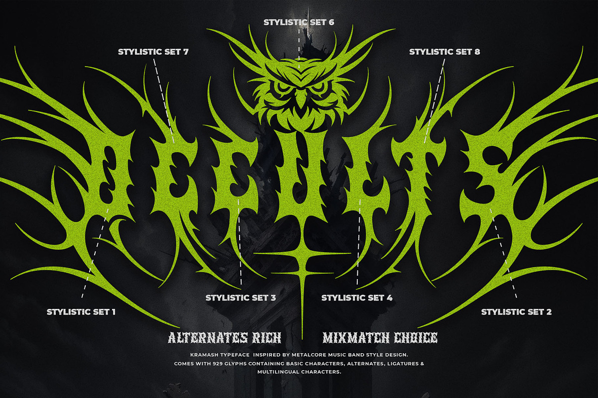 Kramash Typeface, a Blackletter Font by alit design (Photo 8 of 20)