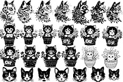 Cat Silhouette | Cat Head & Face SVG, an Animal Illustration by Chipshpow Graphics (Thumbnail 10 of 10)