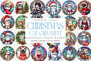 Christmas Cute Cat Ornament Bundle, an Illustration by SinaCreation (Thumbnail 1 of 7)