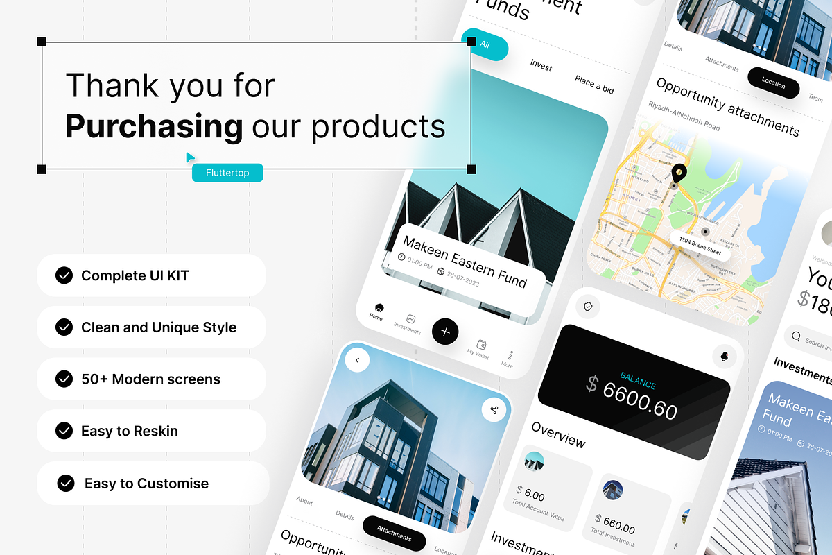 Investnest Property Investment uikit, an UI Kit Template by Fluttertop (Photo 6 of 6)