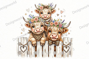 Watercolor Highland Cow, a Seasonal Illustration by Designworld