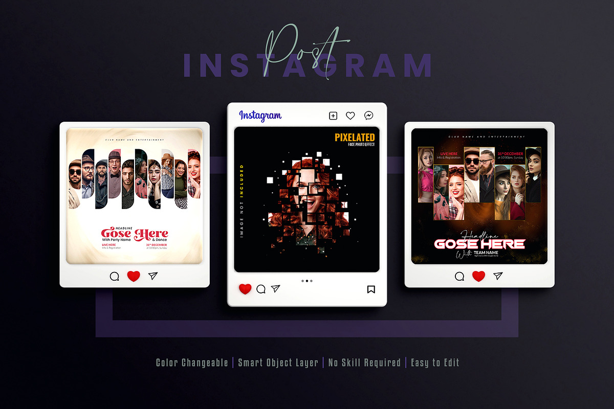 Photo Effect  Social Media Post Set, a Social Media Template by Creative_View (Photo 5 of 8)