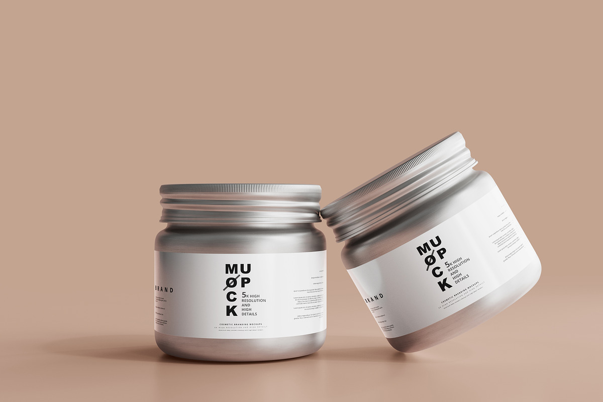 Aluminum Cosmetic Mockup Bundle, a Cups & Container Mockup by pmvch (Photo 22 of 206)
