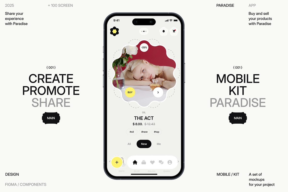 Paradise App UI KIT, an App Template by alievimrax (Photo 4 of 11)