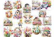 Easter Pastel Clipart | Cottagecore, a Seasonal Illustration by GlamArtZhanna (Thumbnail 3 of 6)