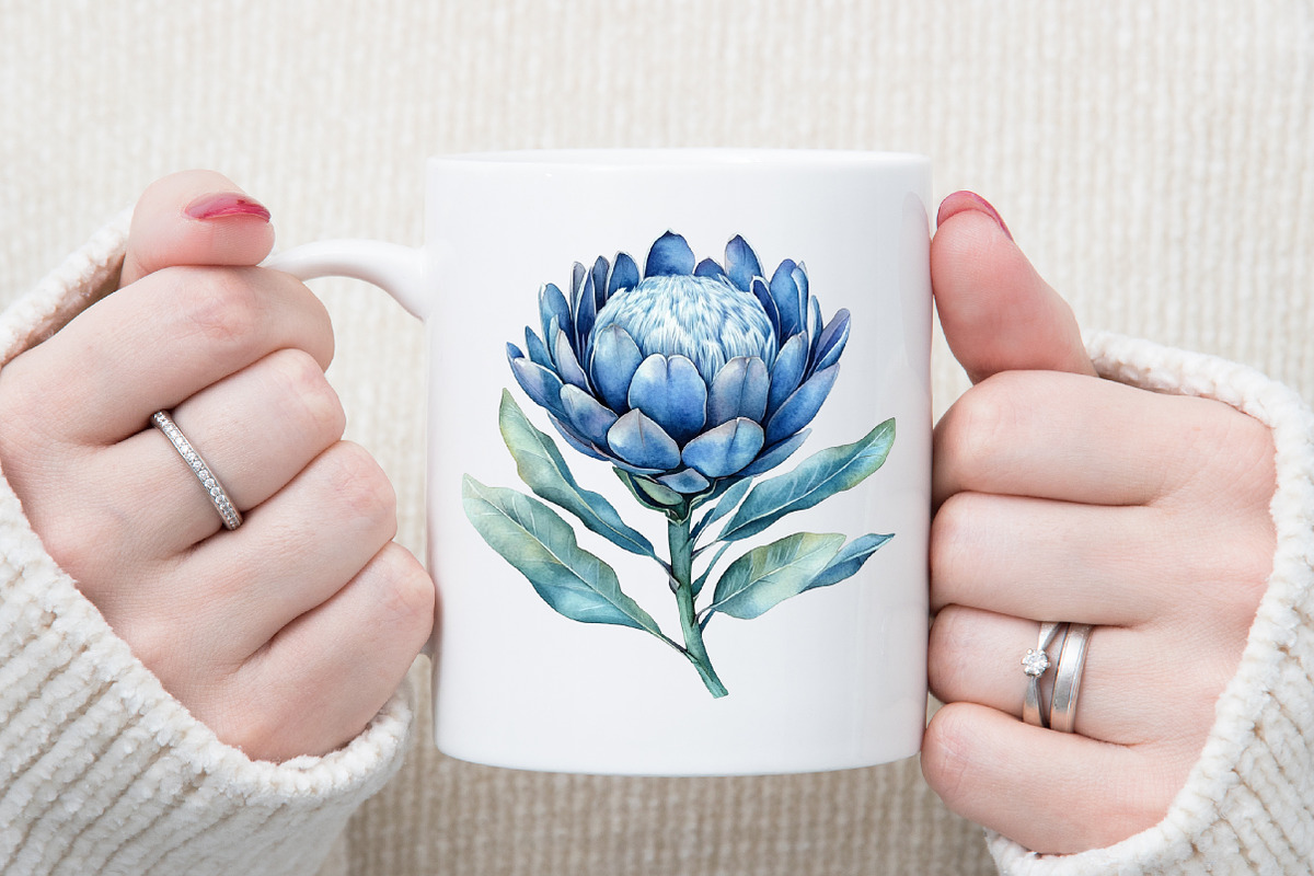 Dusty Blue Floral Clipart Watercolor, an Illustration by Sublimation Artist (Photo 5 of 6)