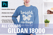Gildan 18000 Sweatshirt Mock Up, a Print Template by BrightMockups (Thumbnail 1 of 3)