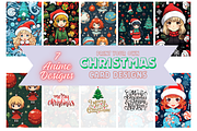 Christmas Card Design Bundle 6 Anime, a Card Template by Jay Major Designs (Thumbnail 1 of 10)
