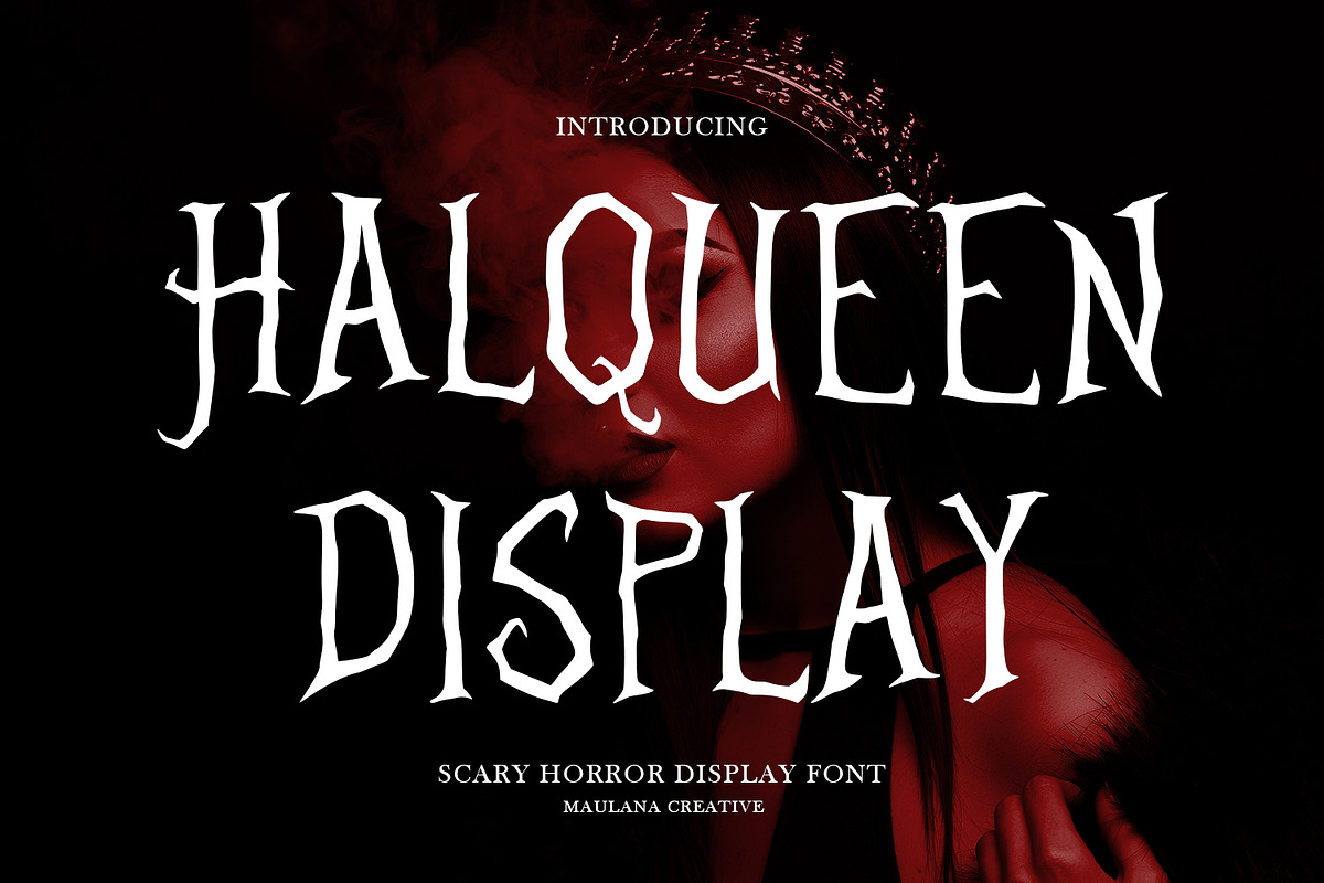 Halqueen Horror Display Font, a Handwritten Font by Maulana Creative (Photo 1 of 7)
