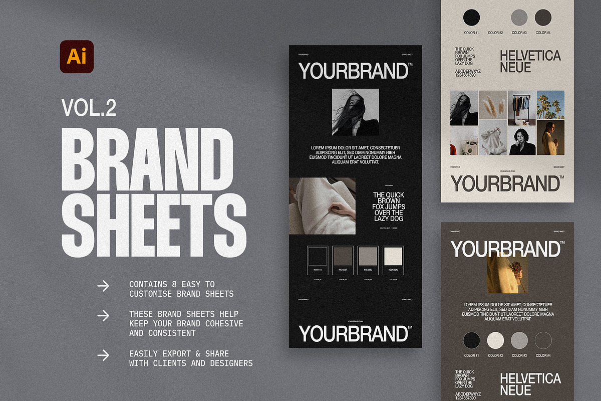 BRAND SHEETS for Illustrator, a Branding & Logo Template by Ascend Studio (Photo 6 of 7)