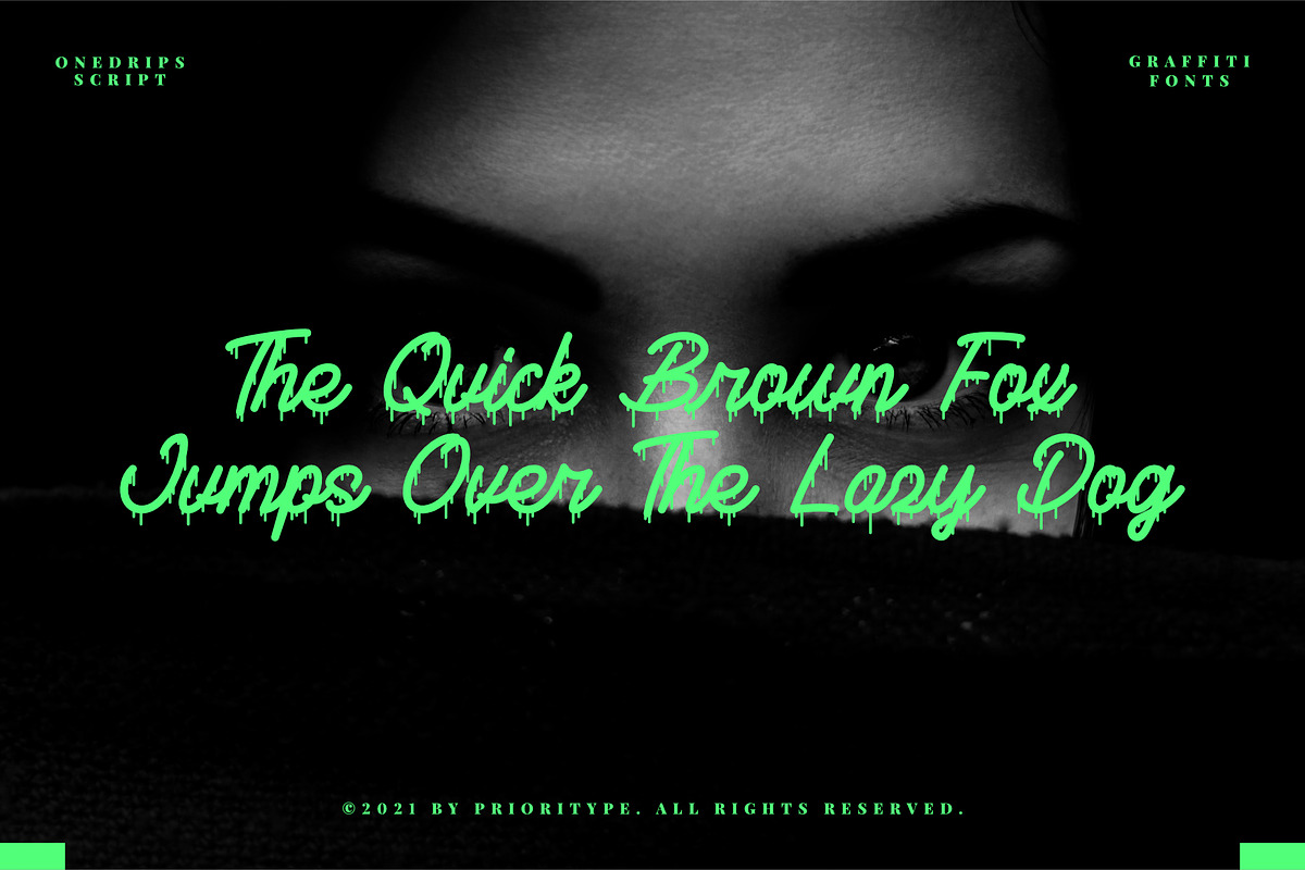 Onedrips - Graffiti Script Fonts, a Script Font by Prioritype Co (Photo 4 of 14)