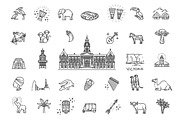 Africa jungle ethnic travel icons, an Outline Icon by Tettygreen (Thumbnail 1 of 2)