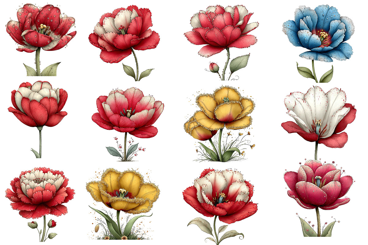 Whimsical Spring Hibiscus Flowers, an Illustration by Designworld (Photo 7 of 7)