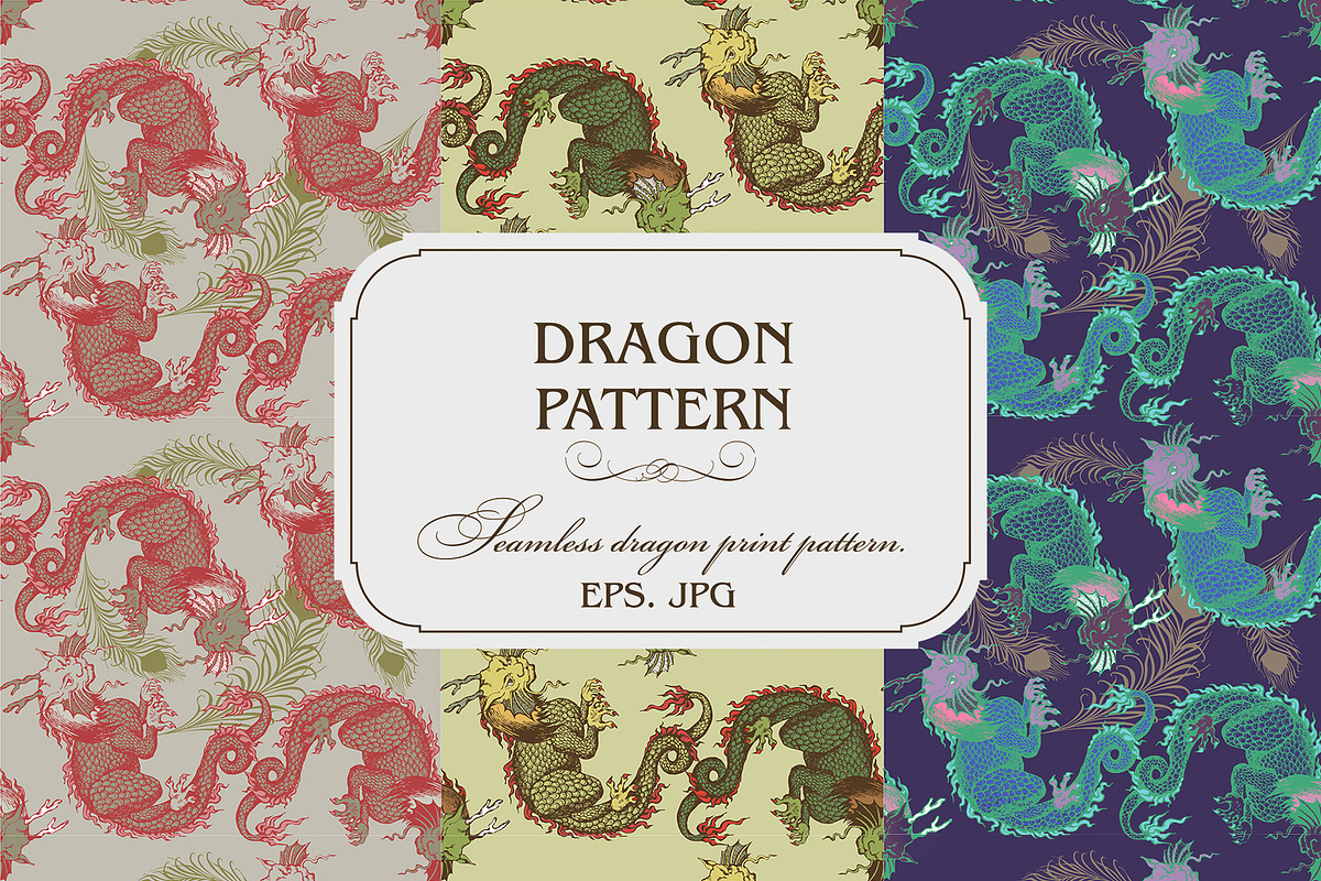Dragon pattern, a Pattern Graphic by Designs by Helen Trupak