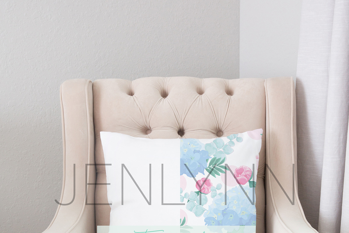 White Pillow Mockup PSD, a Product Mockup by JENLYNN Stock Shop (Photo 1 of 3)