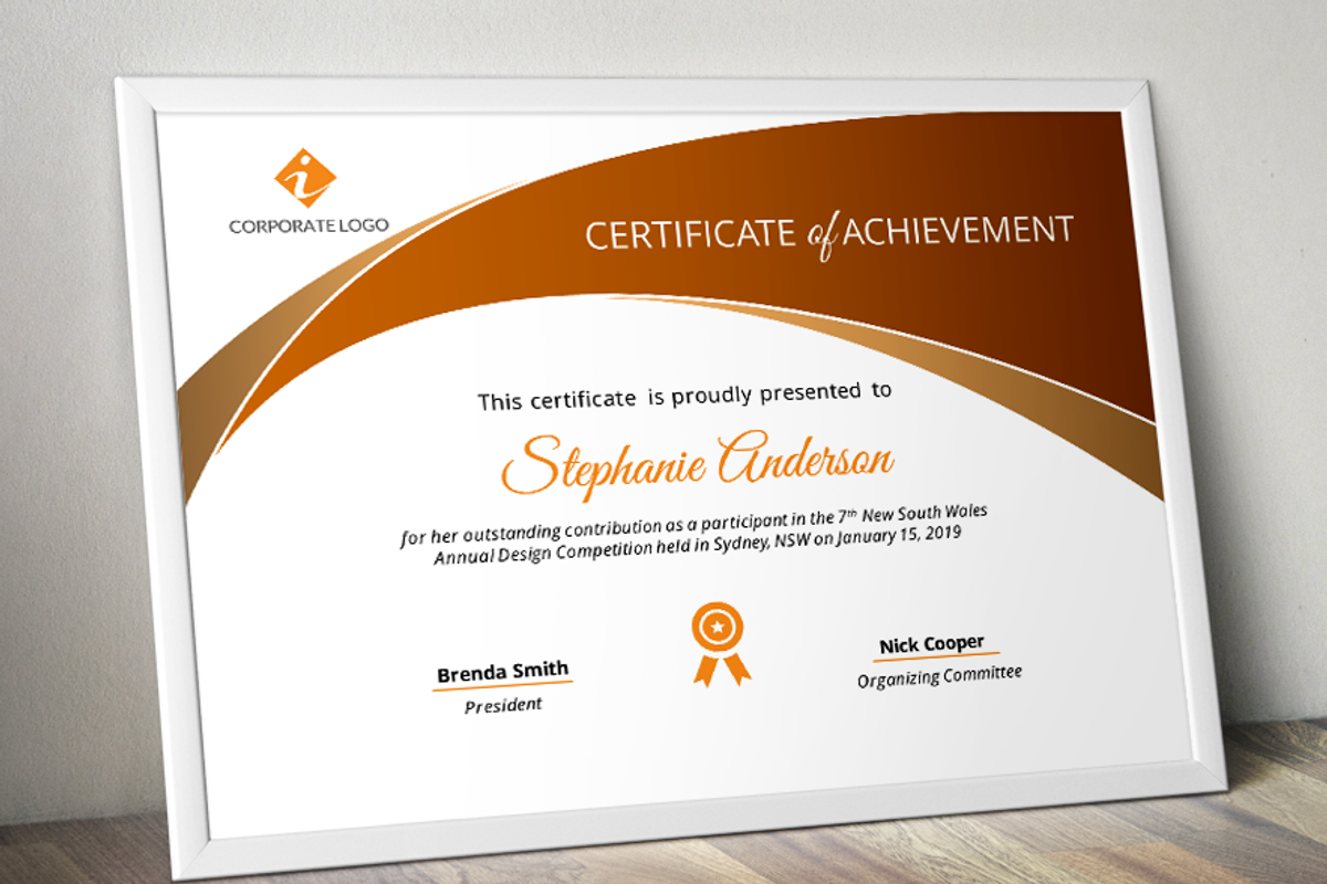 PowerPoint Certificate Template, a Stationery Template by Inkpower (Photo 2 of 6)