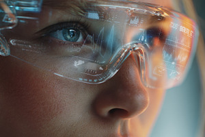 Smart glasses show data in close up, a Photo by Beautiful things