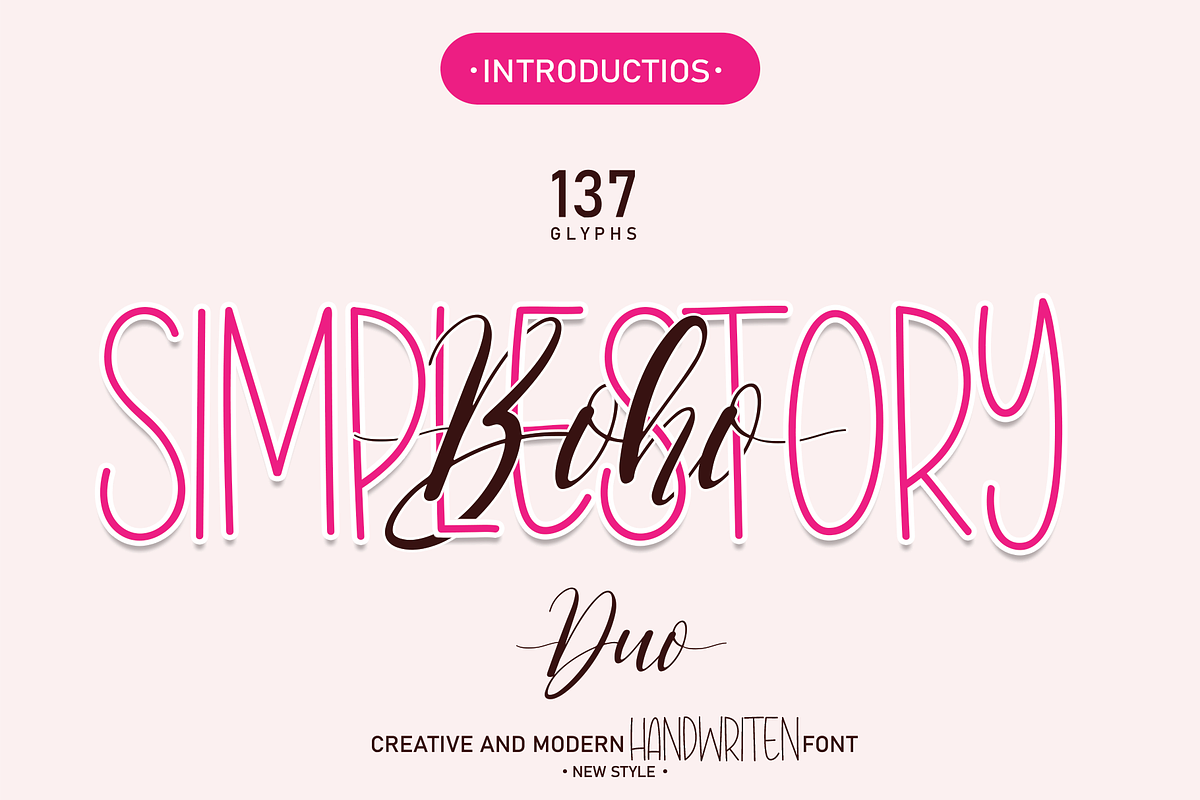 Boho Simplestory | Font Duo, a Script Font by Scratchones (Photo 1 of 8)