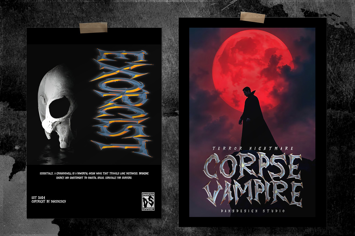 Novocane – Horror Metal Display Font, a Blackletter Font by dansdesign (Photo 6 of 12)