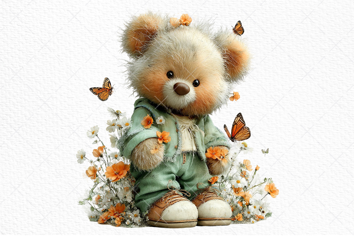 Spring Teddy Bear Clipart Png, an Illustration by Craft Nest (Photo 10 of 11)