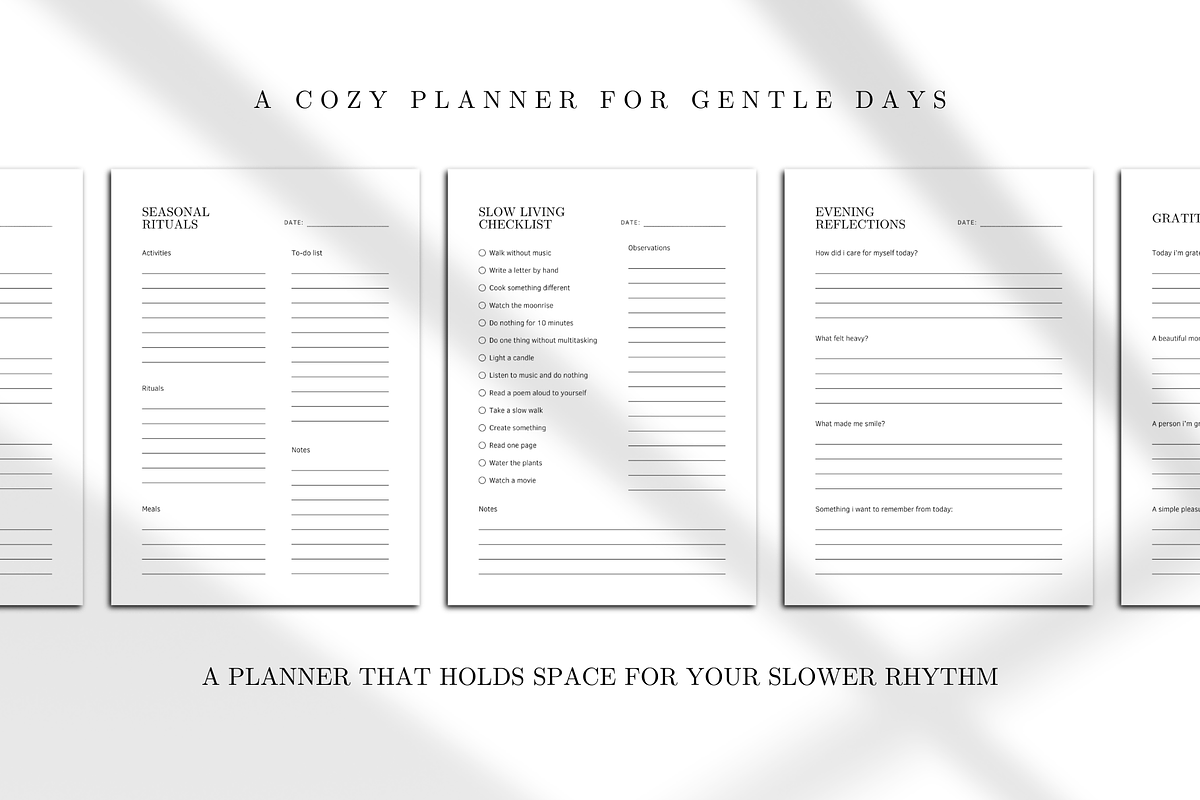 Slow Living Digital Planner Template, a Print Template by The Little Lily Studio (Photo 3 of 5)