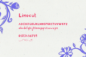 Linocut Handmade Script Font Kid