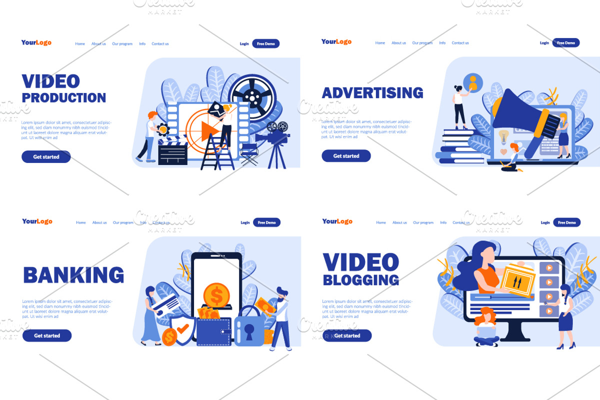 Flat Design Landing Page, a Finance Illustration by alexdndz (Photo 8 of 11)