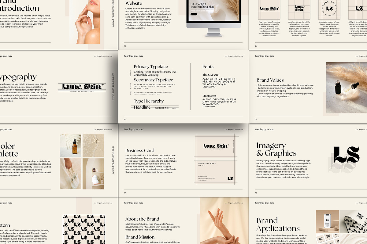 Lune Skin | Brand Guidelines, a Presentation Template by ChicGraphix (Photo 5 of 11)