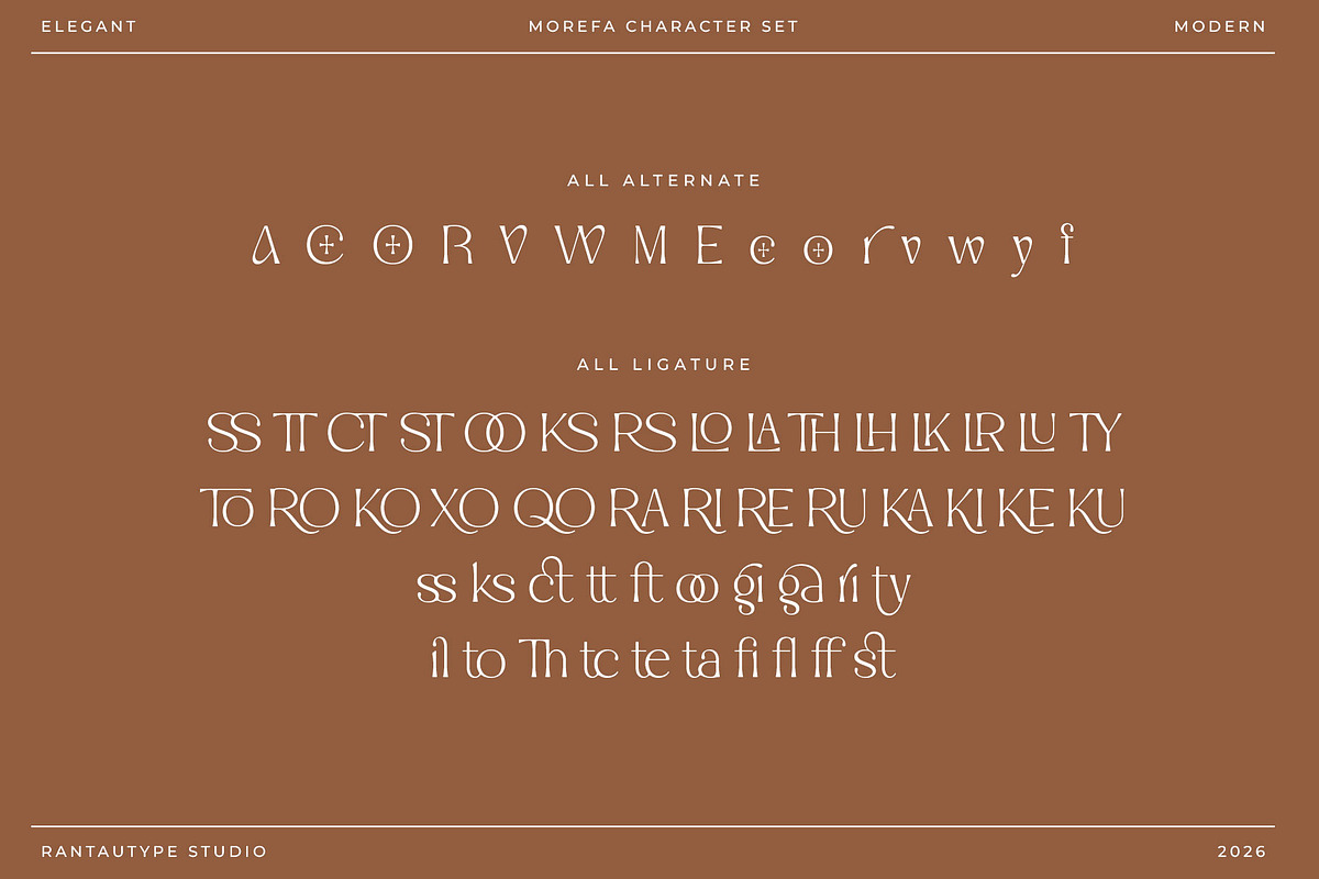 Morefa Modern Elegant Serif Font, a Serif Font by RantautypeStudio (Photo 15 of 15)
