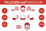 Trucker Hat - Vector Template Mockup, a Hat Mockup by Mark Anthony Media (Thumbnail 1 of 4)