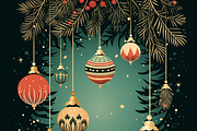 Vintage Christmas Card, a Background Graphic by Printable Treasure (Thumbnail 2 of 5)