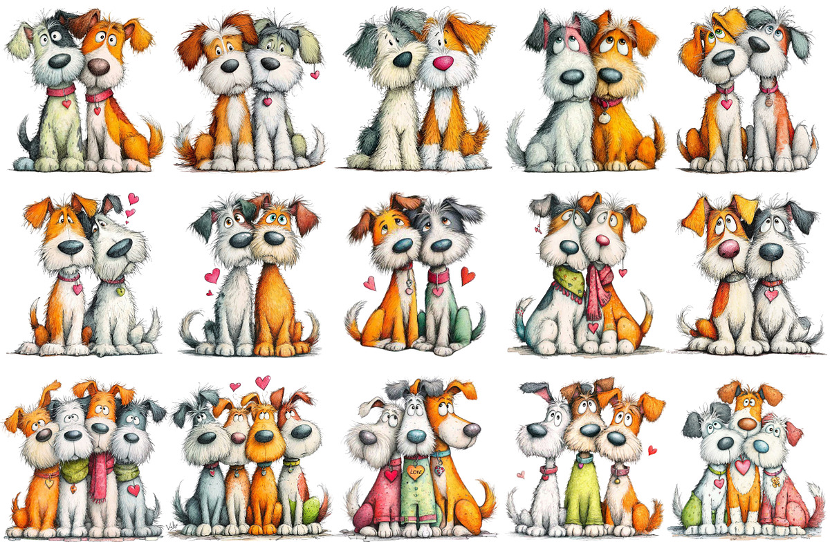 Valentine Dog Best Friend Clipart, an Illustration by OK Design (Photo 3 of 6)