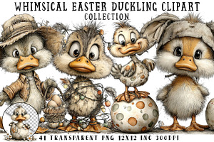 Whimsical Easter Duckling Clipart, an Illustration by OK Design
