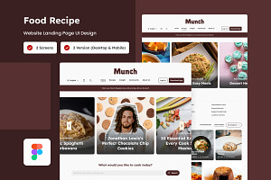 Munch - Food Recipe Landing Page, a Landing Page Template by twinstd
