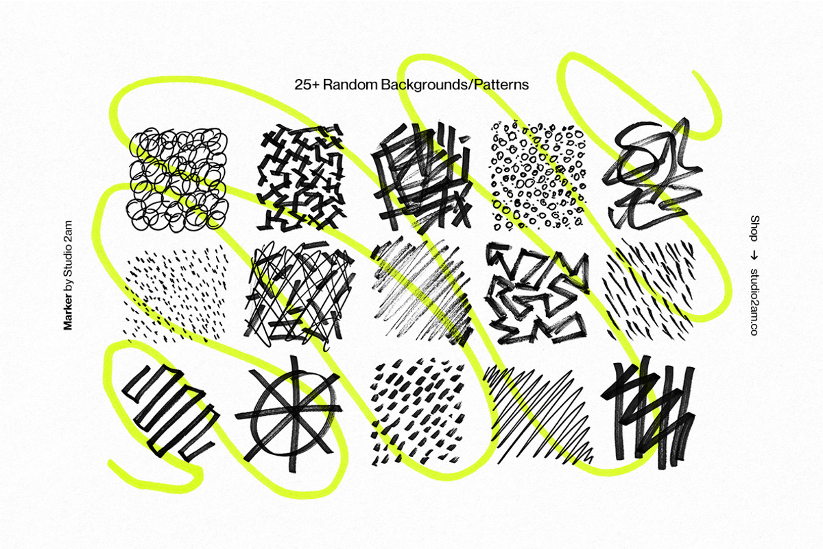 Marker – 500 Scribbles, Lines & More, a Texture Graphic by Studio 2am (Photo 9 of 11)