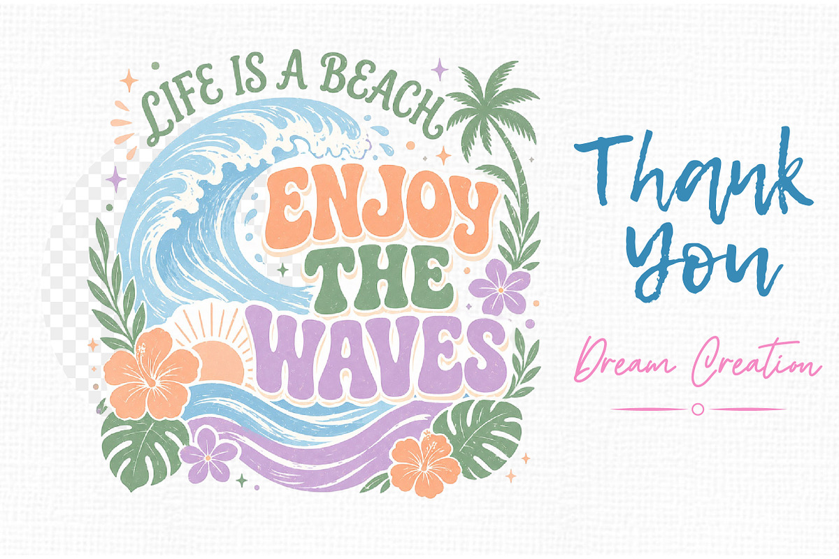 Boho Summer Beach Waves PNG, an Illustration by Dream Creation (Photo 7 of 7)