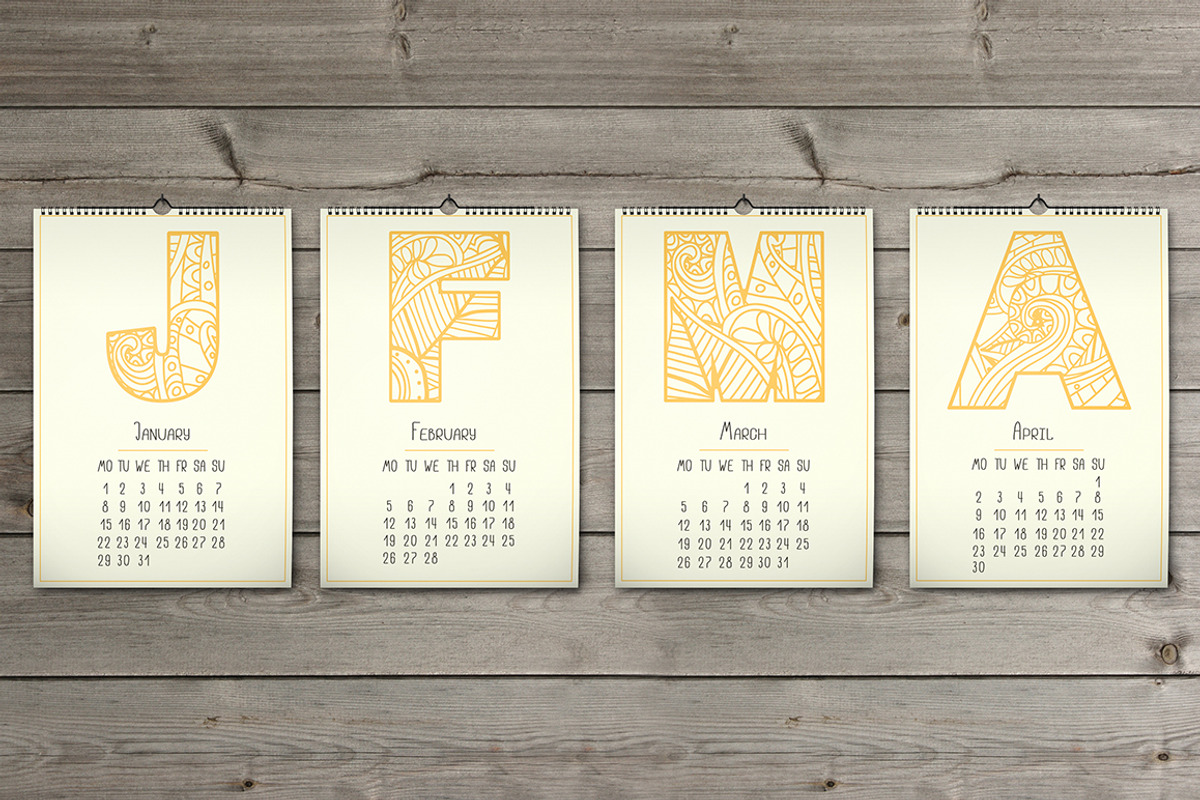 Creative calendar 2018, a Stationery Template by SomStock (Photo 2 of 5)