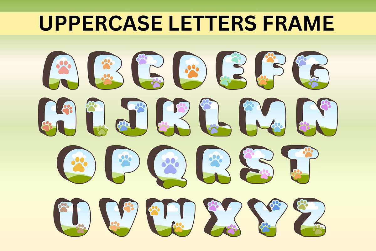 Purr & Paw Canva Alphabet Frame, a Marketing Template by Adalin Shop (Photo 2 of 4)