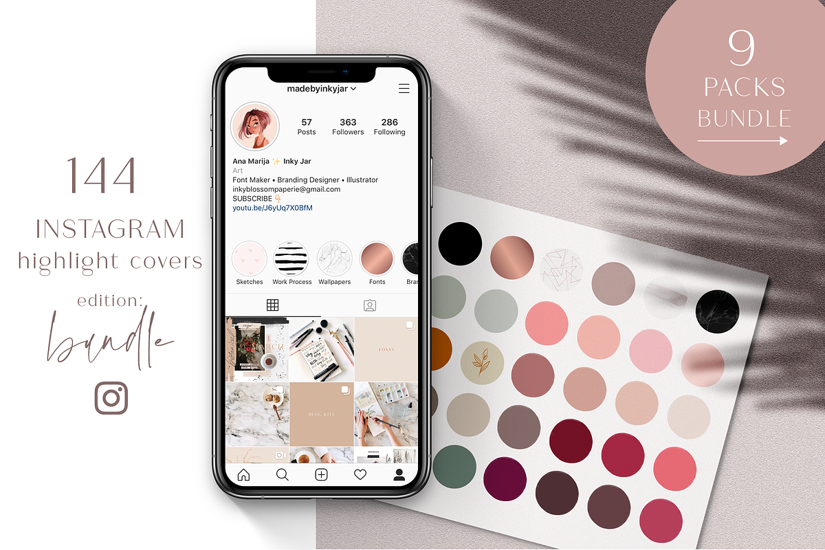 Instagram Highlight Covers-Bundle, a Social Media Template by Inky Jar Design Studio (Photo 1 of 10)