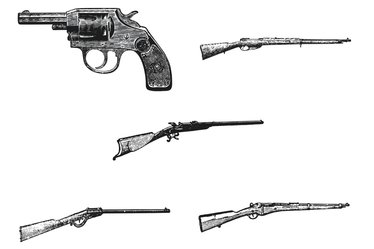 Vintage Gun Firearm Set 1 Procreate, a Brush Add-On by Disasterology Ink (Photo 8 of 10)