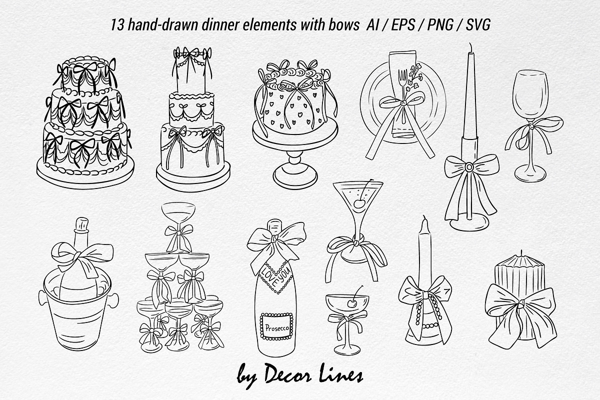 Wedding Bows, an Object Illustration by Decor Lines (Photo 4 of 16)