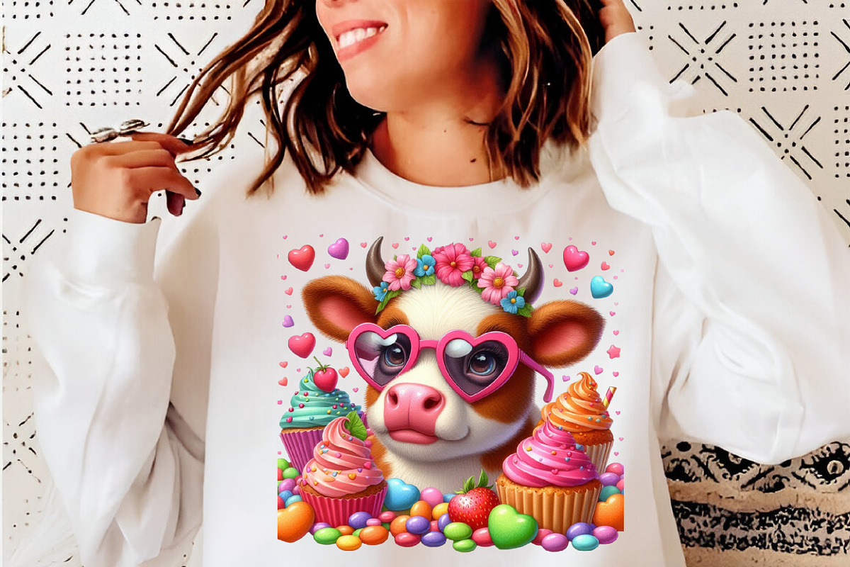 Quirky Valentine Funny Cow Clipart, an Illustration by SinaCreation (Photo 7 of 11)
