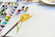 Watercolor Yellow Tulip Vector Set, a Decorative Illustration by Deckar_art (Thumbnail 4 of 4)